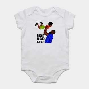 Best Dad Ever, African Dad and Son, Father and Child Baby Bodysuit